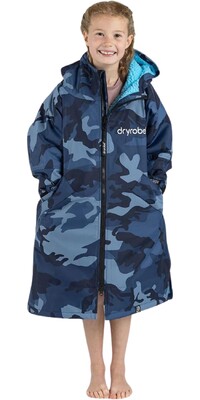 2024 Dryrobe Advance Junior Cambio De Manga Largo Robe V3KSLSDA - Blue Camo / Blue