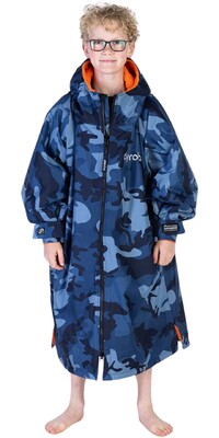 2024 Dryrobe Advance Junior Cambio De Manga Larga Robe V3KSLSDA - Camuflaje Azul / Orange