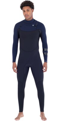 2024 Hurley Hombres Plus Sleeve Texture 4/3mm Chest Zip Neopreno MFS0014403 - Total Eclipse