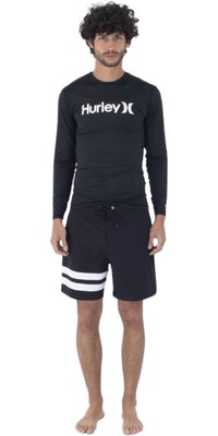 2024 Hurley Hombres Quickdry Chaleco De Lycra De Manga Larga MAT0001020 - Black