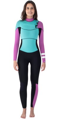 2024 Hurley Womens Advant 4/3mm Chest Zip Wetsuit WFS0013403 - Pistachio