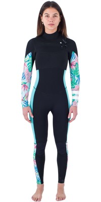 2024 Hurley Womens Plus Printed 4/3mm Chest Zip Wetsuit WFS0012433 - Java Tropical