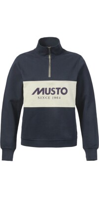 Musto Mujer Navy 2024 Sudadera 1/2 Cremallera 85021 - / Oat