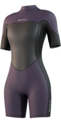 2025 Mystic Mujer Brand 3/2mm Back Zip Flatlock Shorty Neopreno 35000.250064 - Deep Purple