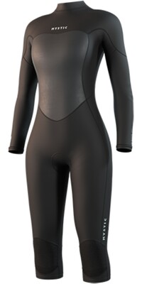 2025 Mystic Womens Brand Long Arm Short Leg 3/2mm Back Zip Flatlock Wetsuit 35000.250061 - Black