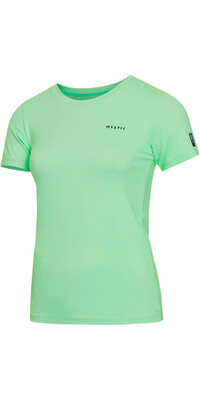 2024 Mystic Womens Star Short Sleeve Rash Vest 35001.240260 - Lime Green