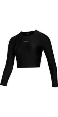 2024 Mystic Womens Sunn Long Sleeve Crop Rash Vest 35001.240173 - Black