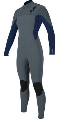 2024 O'Neill Mujer Hyperfreak+ 4/3mm Chest Zip Neopreno 5349 - Shade / Navy