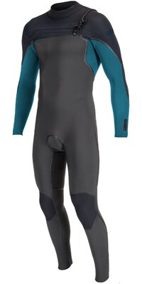 2024 O'Neill Youth Hyperfreak Fire 5/4mm Chest Zip Wetsuit 5552 - Midnight / Black / Tidepool