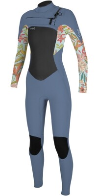 2024 O'Neill Girls Epic 4/3mm Chest Zip Wetsuit 5358G - Infinity / Dahlia