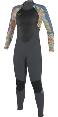 2024 O'Neill Girls Epic 5/4mm Back Zip Wetsuit 4219BG - Graphite / Dahlia / Infinity