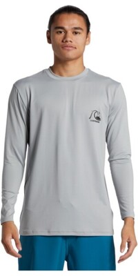 2024 Quiksilver Mens DNA Bubble Logo Long Sleeve Surf Tee AQYWR03189 - Quarry