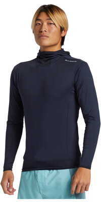 2024 Quiksilver Hombres Highline Camiseta De Surf De Manga Larga Con Capucha UPF 50 AQYWR03145 - Dark Navy