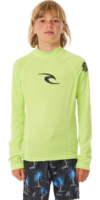 2024 Rip Curl Chicos Brand Wave UPF Chaleco De Lycra De Manga Larga 122BRV - Lime