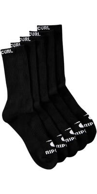 2024 Rip Curl Brand Crew Calcetn 5-Pack 007MSO - Black