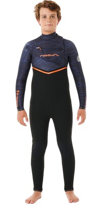 2024 Rip Curl Junior Flashbomb 4/3mm Chest Zip Wetsuit 13CBFS - Purple Night