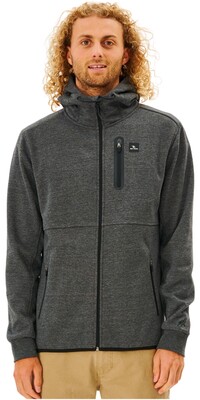 2024 Rip Curl Mens Anti Series Departed Zip Through Fleece CFEDB9 - Charcoal Marle