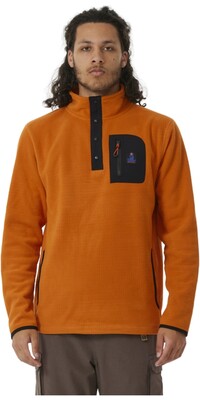 2024 Rip Curl Hombres Búsqueda Polar Fleece Crew 05QMFL - Orange Amber