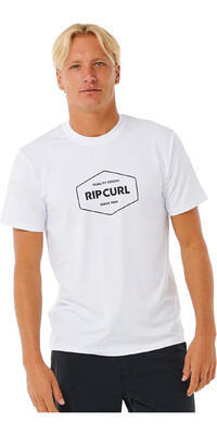 2024 Rip Curl Hombres Grapadora UPF Chaleco De Lycra De Manga Corta 14UMRV - White