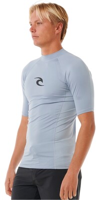 2024 Rip Curl Hombres Waves UPF Perf Chaleco De Lycra De Manga Corta 142MRV - Sparky Blue