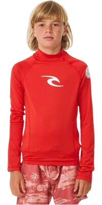 2024 Rip Curl Toddler Brand Wave UPF Long Sleeve Rash Vest TNRTRV - Red