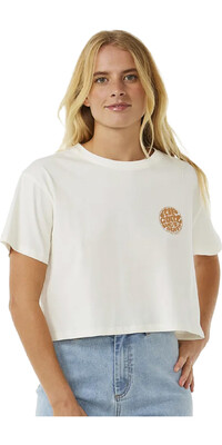 2024 Rip Curl Womens Wettie Icon Crop Tee 0BZWTE - Bone