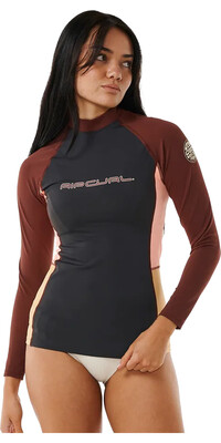 2024 Rip Curl Mujer Block Party UPF 50 Camiseta De Manga Larga 15YWRV - Plum