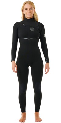 2024 Rip Curl Mujer E-Bomb 4/3mm Chest Zip Neopreno 15MWFS - Black