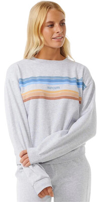 2024 Rip Curl Mujer High Tide Surf Crew Sudadera 06TWFL - Light Grey Marl