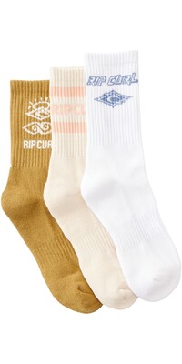 2024 Rip Curl Womens Icons Of Surf Sock 3 Pack 00EWSO - Bronze