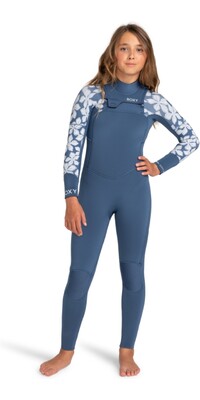 2024 Roxy Junior Swell Series 4/3mm Chest Zip Neopreno ERGW103058 - Wild Wind Drifter Floral