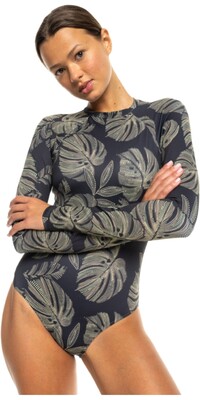 2024 Roxy Mujer Pro Traje De Surf De Una Pieza The Overhead ERJWR03777 - Anthracite The Palms Wetsuit