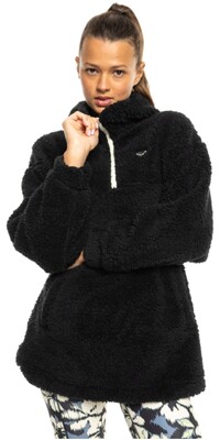 2024 Roxy Womens Waves Of Warmth Sherpa Hoodie ERJPF03184 - True Black