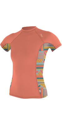 2024 O'Neill Mujer Camiseta De Manga Corta Con Estampado Lateral 5405S - Burnt Coral / Arta Geo