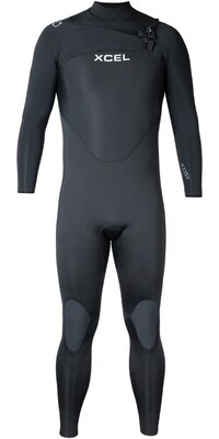 2024 Xcel Mens Axis 4/3mm Chest Zip Wetsuit MN43ZAX4BK - Black