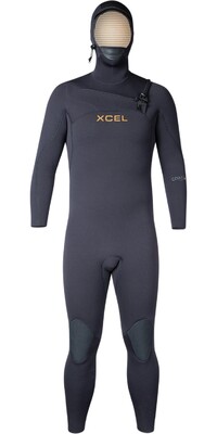 2024 Xcel Hombres Comp+ 5/4mm Con Capucha Chest Zip Neopreno MN54CPH4 - Black