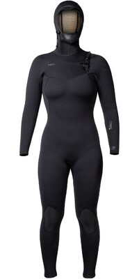 2024 Xcel Womens Comp+ 5/4mm Hooded Chest Zip Wetsuit WN54CPH4 - Black