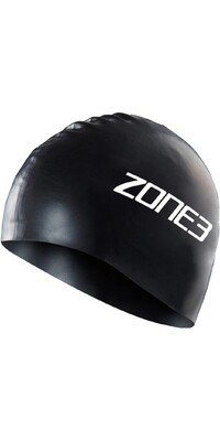 2024 ZONE3 Silicone Swim Cap SA24SCAP - Black