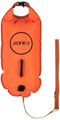 2024 Zone3 Reciclado 2 LED Luz 28L Mochila Natacin Seguridad Boya & Dry Bolsa SA23R2LBP113 - Hi-Vis Naranja