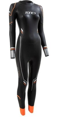 2024 ZONE3 Womens Thermal Aspire Wetsuit WS22WTHRM101 - Black /  Orange