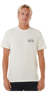 Rip Curl Hombres 2025 Camiseta Down The Line 0LCMTE - Bone