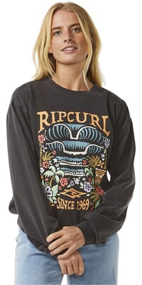 2025 Rip Curl Womens Tiki Tropic Relaxed Crew 05CWFL - Washed Black