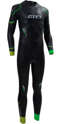 2025 ZONE3 Junior Adventure Swimming Wetsuit WS21KADV101 - Black / Green