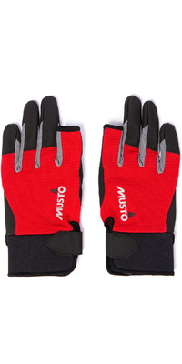 2024 Musto Essential Sailing Long Finger Gloves AUGL002 - Red