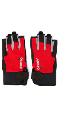 2024 Musto Essential Sailing Short Finger Gloves AUGL003 - Red