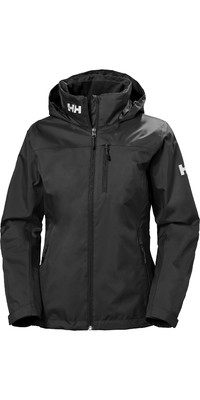 2024 Helly Hansen Para Mujer Crew Chaqueta De Vela De Capa Intermedia Con Capucha 33891 - Negro