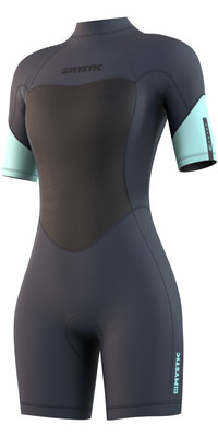 2024 Mystic Womens Brand 3/2mm Back Zip Shorty Wetsuit 210323 - Night Blue