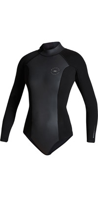 2024 Mystic Womens Sway 2mm Back Zip Long Sleeve Shorty Wetsuit 35000220092 - Black