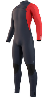 2024 Mystic Mens Marshall 5/3mm Chest Zip Wetsuit 35000.230008 - Navy / Red