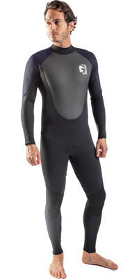 2024 Gul Mens G-Force 3mm Back Zip Flatlock Wetsuit GF1305-B7 - Black / Navy